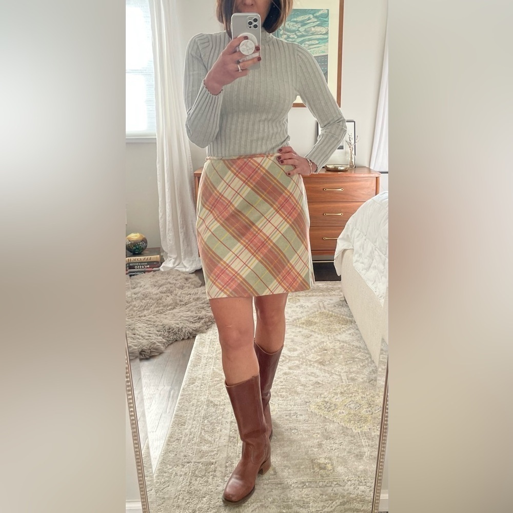 Vintage Ann Taylor Loft Plaid Wool Skirt